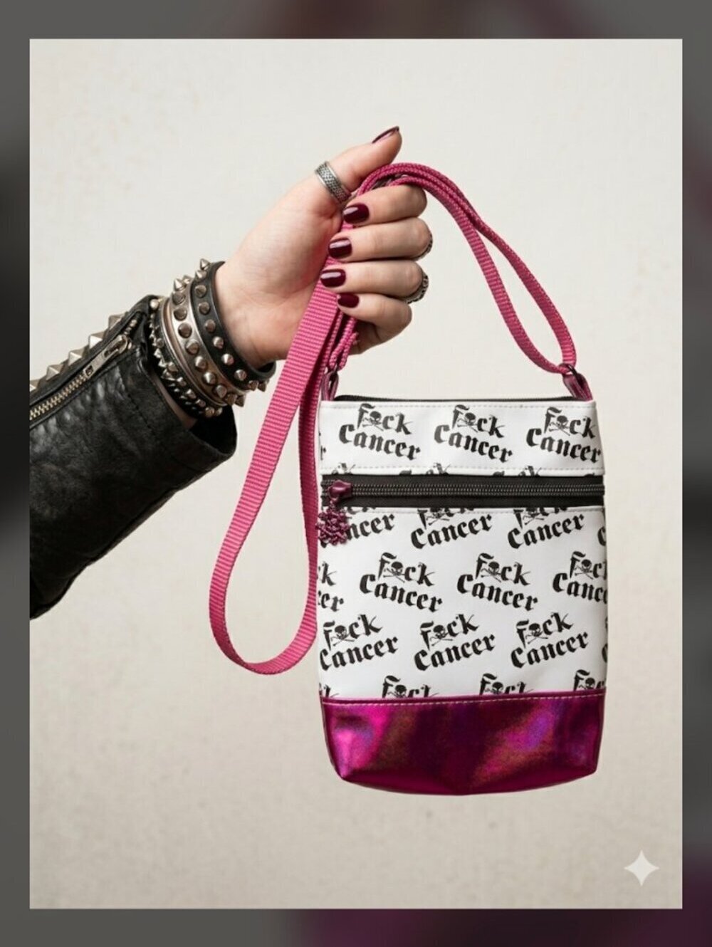 F**k Cancer Handbag Small Adjustable Shoulder Bag